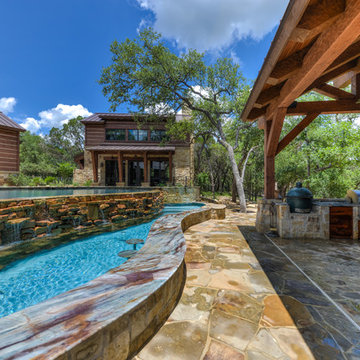 Beach Entry Infinity Pool In Boerne, TX