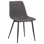 Armen Living - Monte Contemporary Dining Chair in Charcoal Faux Leather With Black Metal Legs - The Armen Living Monte contemporary dining chair's practicality and comfort are hard to match. This elegant piece is made up of a durable frame and covered with high grade faux leather upholstery. The black metal legs add an exceptional degree of stability to the Monte, ensuring that it will hold up for many years to come. The Monte is a perfect addition to the modern dining room and its versatility makes it ideal as additional seating in every other room in the house. The Monte comes in three elegant varieties: black and gray and charcoal faux leather upholstery.