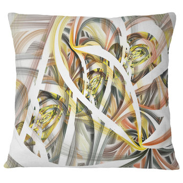 Symmetrical Spiral Fractal Flowers Contemporary Throw Pillow, 16"x16"