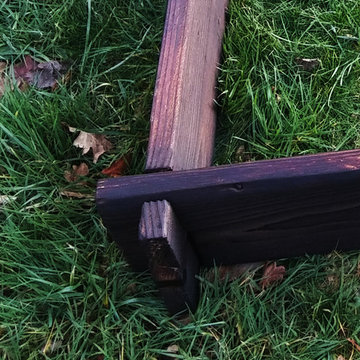 Carré potager en bois brûlé