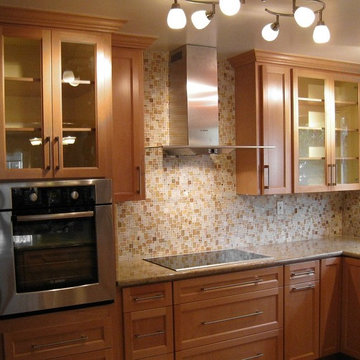 Kitchen Refaced With Stained Beechwood, Natural Finish