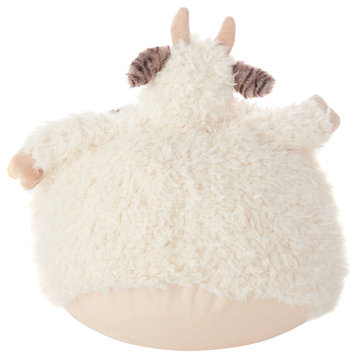 Mina Victory Plushlines Ivory Cow Plush Animal Pillow Toy