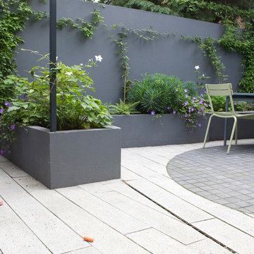 Modern family garden with clean lines