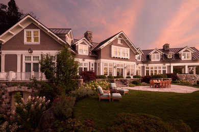 Inspiration for a coastal exterior home remodel in Milwaukee