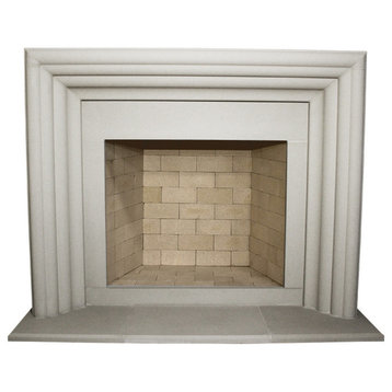 Delano Cast Stone Fireplace Mantel, Pearl