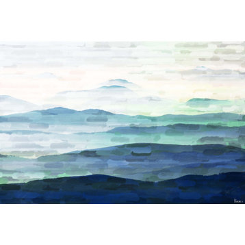 "Mountain Tops" Painting Print on Wrapped Canvas, 45"x30"