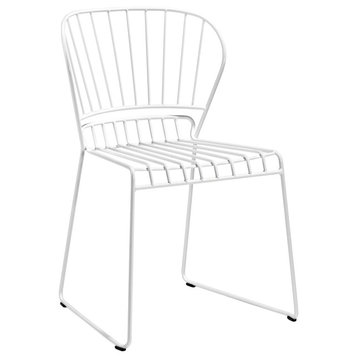 Reso Chair, Set of 4, White Metal