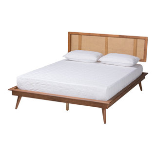 Laurel Coastal Bohemian Faux Rattan Platform Bed Tropical