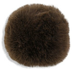 StyleCraft - Dann Foley Circle Throw Pillow Brown Faux Fox Hair With Feather Filling - This cozy throw pillow is perfectly designed to bring a warm comfort into your home with its' shag fur fabric and soft brown color. This piece is a fun enhancement to your living room, offering dimension and style to your space.
