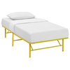 Modway Horizon Stainless Steel Twin Metal Bed Frame in Yellow