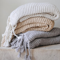 Organic Cotton Comfy Knit Throw - Throws