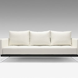 Cassius Q Deluxe White Leather Textile Sofa Bed by Innovation - Sofas
