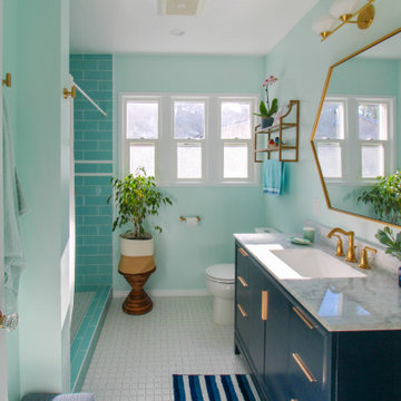 Blue Bathroom Remodel - Burbank