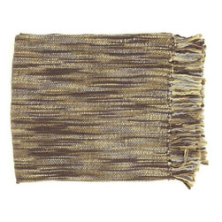 Teegan Collection Brown and Grey Woven Throw by Surya - Throws