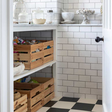 Squares Stove Black & Linen White