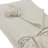 Kerith 100% Cotton 50"x 70" Throw Blanket in Ivory by Kosas Home