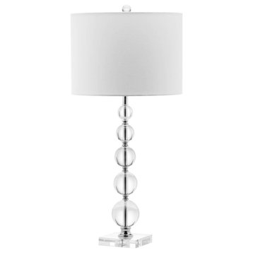 Safavieh Liam Table Lamp Set of 2 With USB Port Clear/Chrome