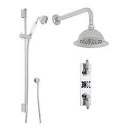 Hudson Reed - Traditional Thermostatic Shower System with 8 Rose & Handshower - Showerheads And Body Sprays