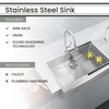 33" Stainless Steel Flush Mount Single Bowl Sink, Apron