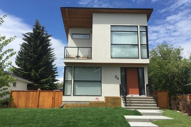 Inspiration for a modern home design remodel in Calgary