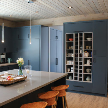 Blue Contemperary Kitchen