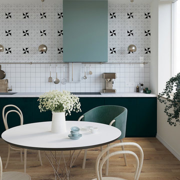 Modern Kitchen Backsplash Triangular Porcelain Mosaic Tile
