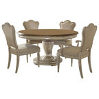 Homelegance Anna Claire 5-Piece Round Dining Room Set With Curved ...