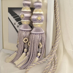 7 Colors QYM16 Faux Silk Curtain Tassel Tie Backs in Purple Color - Window Treatment Accessories