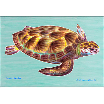 Betsy Drake Green Sea Turtle 30 Inch By 50 Inch Comfort Floor Mat