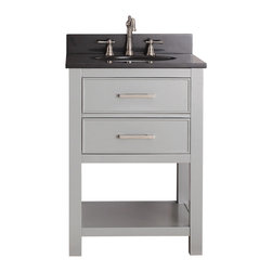 Avanity Corporation - Avanity Brooks 24" Vanity With Black Granite Top, Chilled Gray Finish - Bathroom Vanities And Sink Consoles