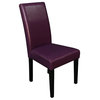 Villa Faux Leather Boysenberry Dining Chairs, Set of 2