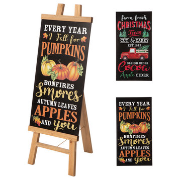 Double Sided Wooden Easel Porch Sign With Changeable Sided Sign Board