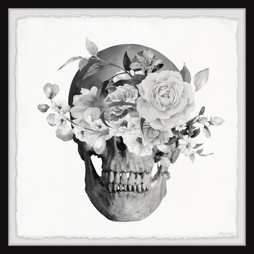 "Roses and Skull" Framed Painting Print, 32x32