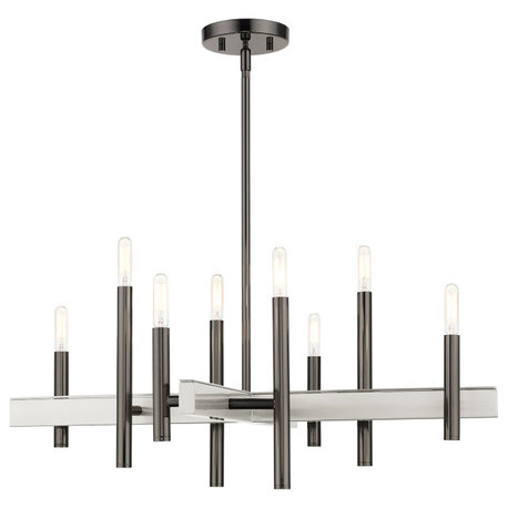 Black Chrome Mid Century Modern, Urban, Scandinavian, Minimal Chandelier