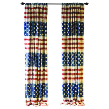 Carstens Wrangler Stars & Stripes USA American Flag Curtain Panels, Set of 2