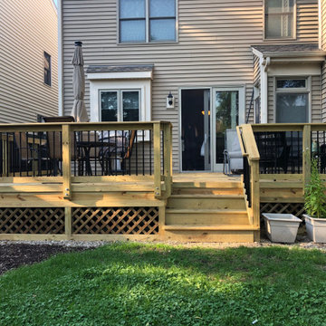 Pressure Treated Pine Deck with Lattice Skirting in Lake Zurich, IL