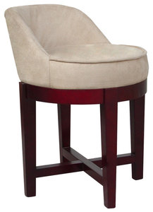 Wooden Swivel Stool Chair With Padding 4007