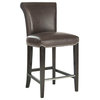 Safavieh Seth Counter Stool, Antique Brown/Espresso Leather/With Nail Head