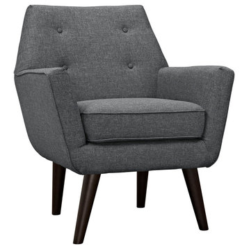 Posit Upholstered Fabric Armchair, Gray