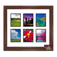 Dark Oak 6 Opening, 6x8 Picture Frame