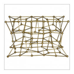 Worlds Away Molecule Gold leaf Dining Table Base Only - Table Tops And Bases