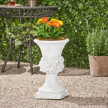 GDF Studio Michaelia Lightweight Concrete Chalice Garden Decorative Urn Planter,