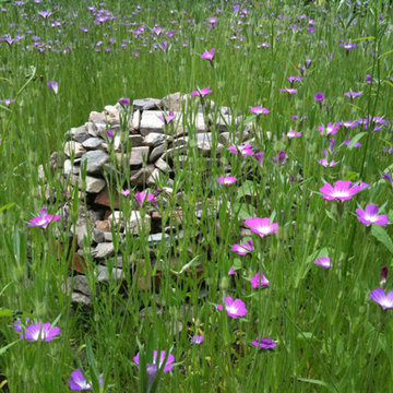 Stone/ brick etc landscape elements.