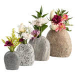 Funky Rock Designs - Stone Vase, Large - One of our bestsellers, our Beach Stone Vases are a simple yet elegant way to hold any flowers. The natural beauty of the rock and flowers come together to bring a unique flare to your home. An excellent addition during spring and summer and a perfect gift no matter the occasion! Vases are sealed and will hold water.