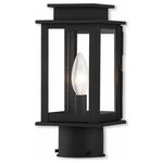 Livex Lighting - Princeton 1-Light Post Lantern, Black - The Princeton collection is a fresh interpretation on the classic English pocket lantern.  Hand crafted solid brass, our Princeton fixtures are built for lasting beauty. This outdoor post light features a black finish and clear glass. This old world charm is built to last.