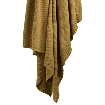 Cotton Knit Throw Blanket, 50"x60", Tuscan, 1 Piece