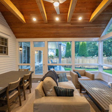 Outdoor area, Screened-in Patio, and a Luxurious Balcony in Riverside, CT