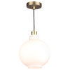 Sula Brass and White Glass Pendant Light