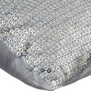 Silver Decorative Pillow Covers 24"x24" Silk, Passion In Steel