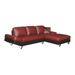 Coaster 503491 Viceroy Red Modern Sectional Sofa With Chaise - Living Room Furniture Sets